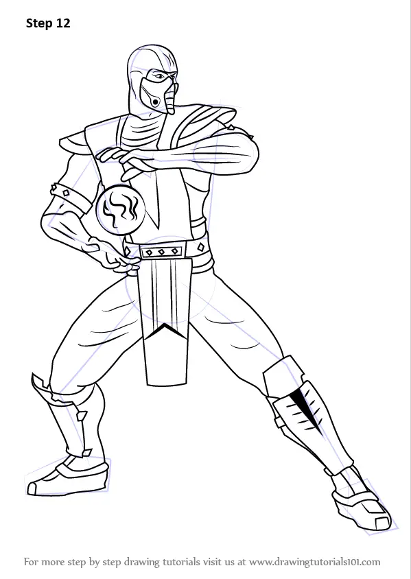 Learn How to Draw Sub-Zero from Mortal Kombat (Mortal Kombat) Step by