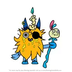 How to Draw Crazy Bill from Moshi Monsters