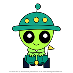How to Draw Roswell from Moshi Monsters