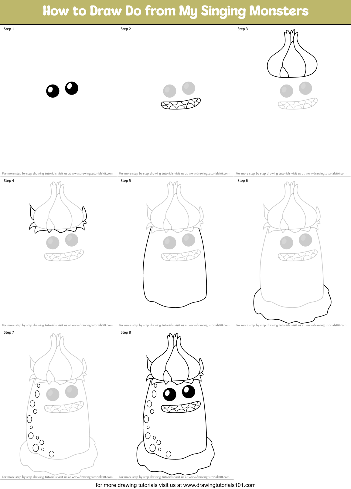 How to Draw Do from My Singing Monsters Printable Step by Step