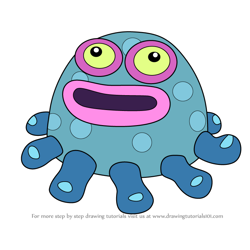 How to Draw Toe Jammer from My Singing Monsters