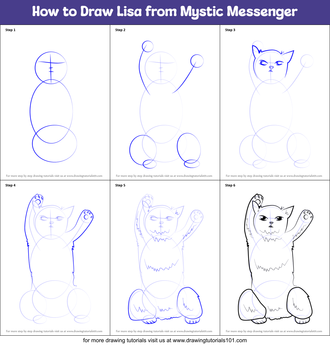 How to Draw Lisa from Mystic Messenger Printable Step by Step