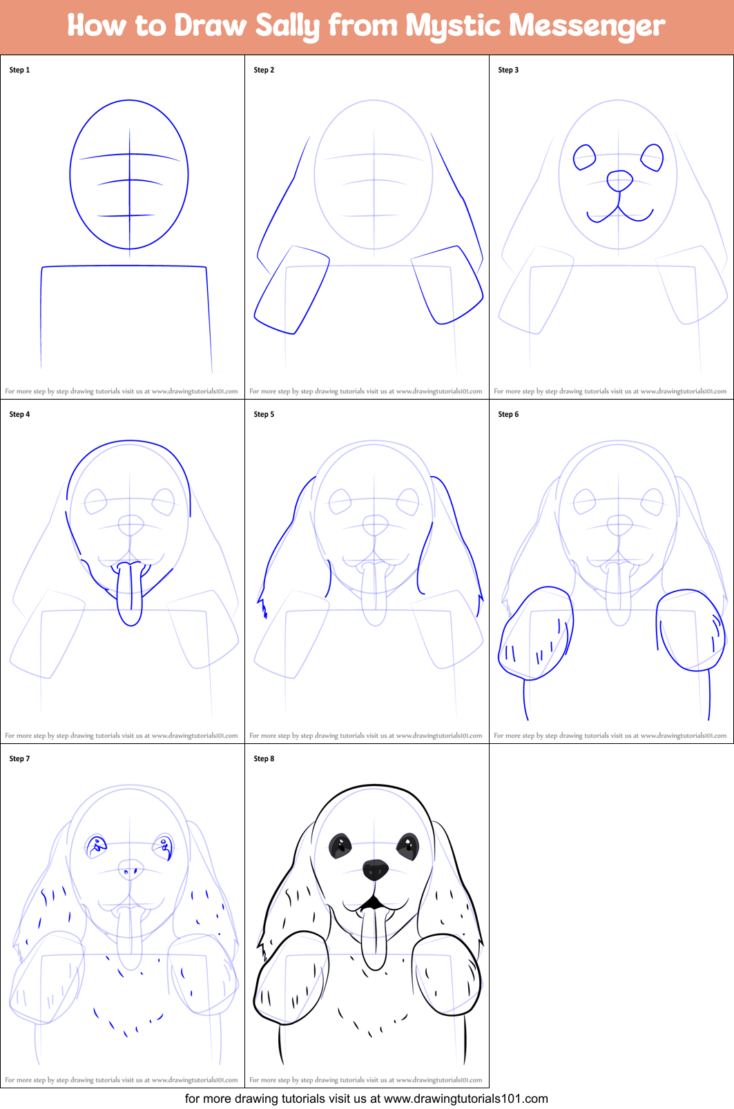How to Draw Sally from Mystic Messenger Printable Step by Step