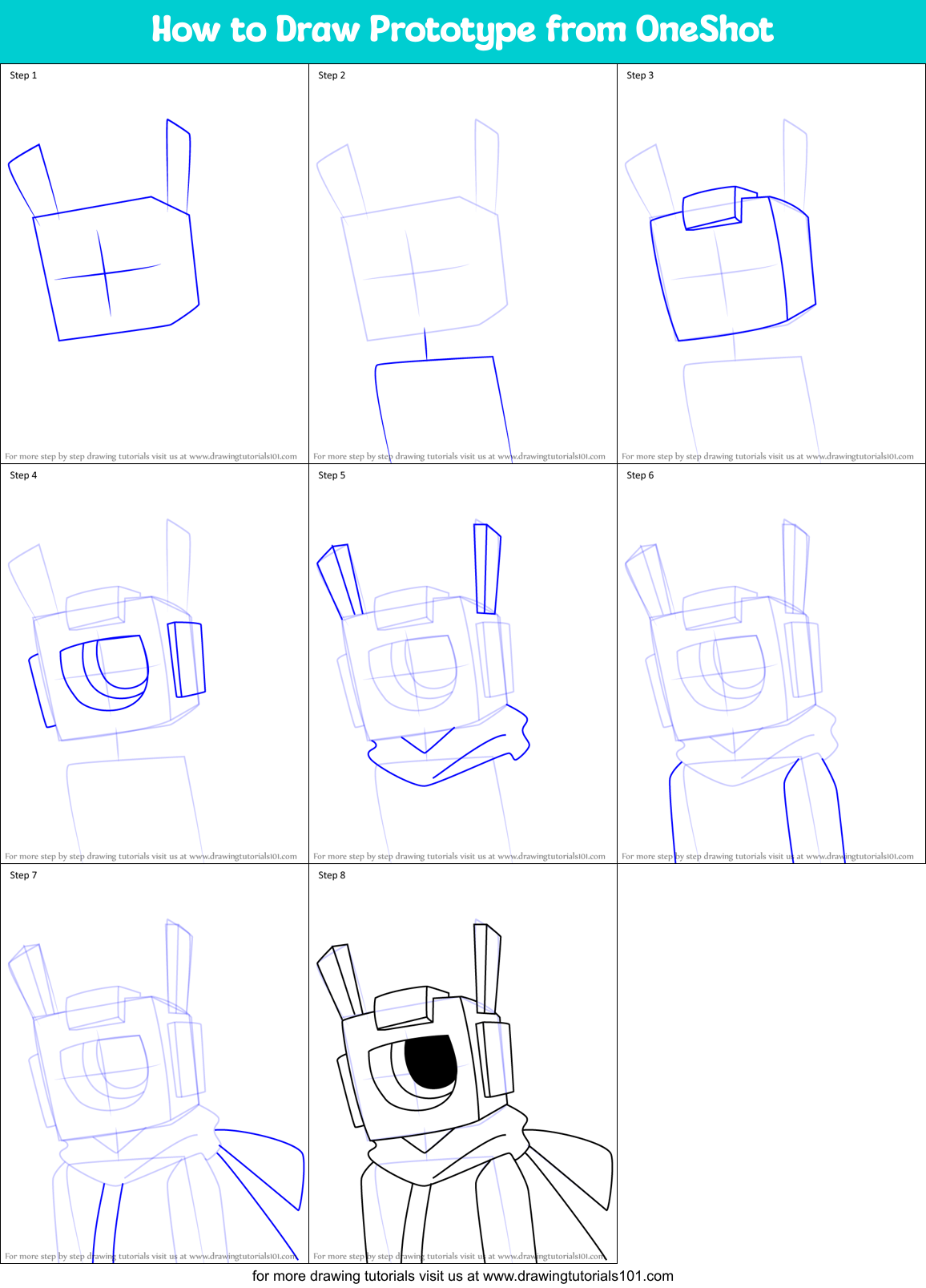 How to Draw Prototype from OneShot Printable Step by Step