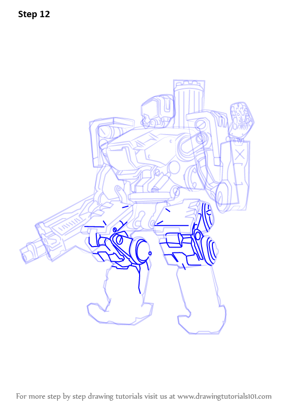 Step By Step How To Draw Bastion From Overwatch