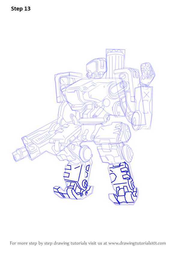 Learn How To Draw Bastion From Overwatch Overwatch Step By Step