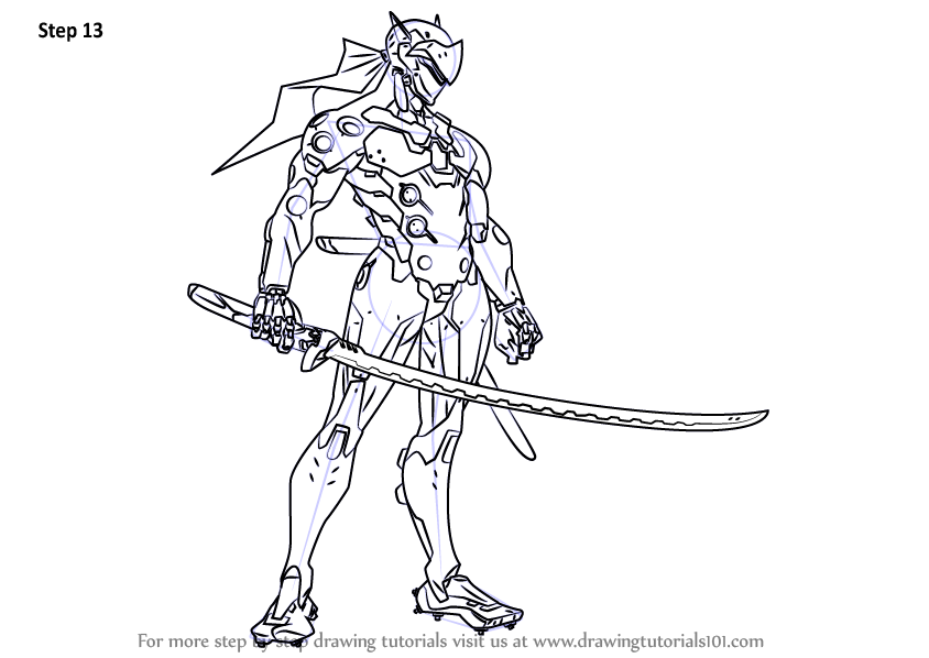 Learn How to Draw Genji  from Overwatch Overwatch Step by 