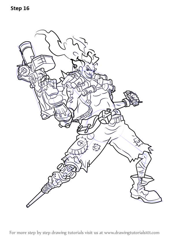 Learn How to Draw Junkrat from Overwatch Overwatch Step 