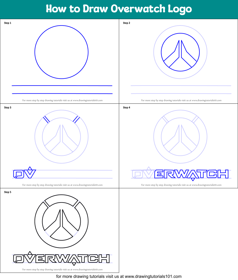 How to Draw Overwatch Logo Printable Step by Step