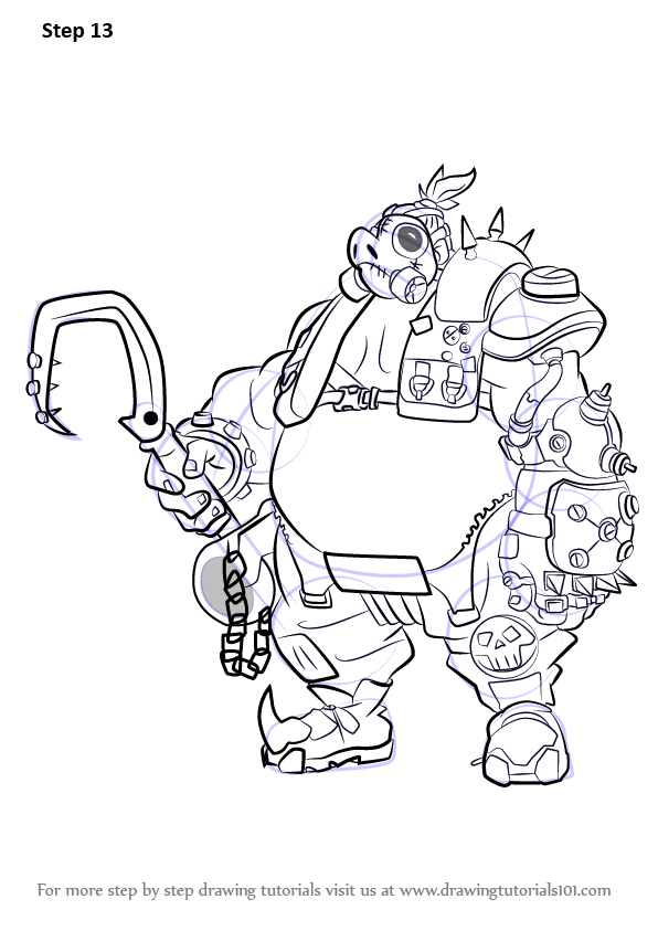 How to Draw Roadhog from Overwatch (Overwatch) Step by Step