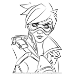 How to Draw Tracer Face from Overwatch