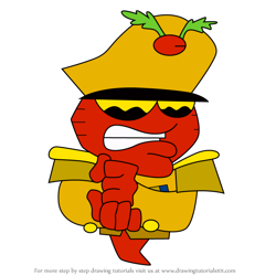 How to Draw General Beetfoot from Pajama Sam