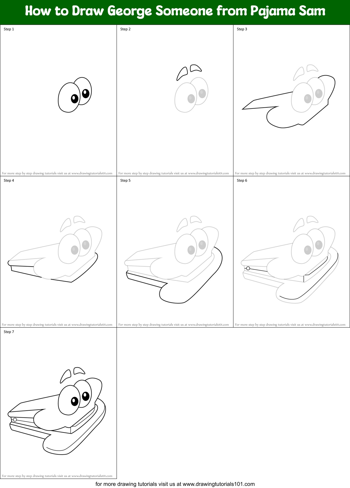 How to Draw George Someone from Pajama Sam Printable Step by Step