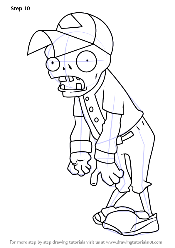 How to Draw Baseball Zombie from Plants vs. Zombies (Plants vs. Zombies