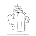 How to Draw Cactus from Plants vs. Zombies