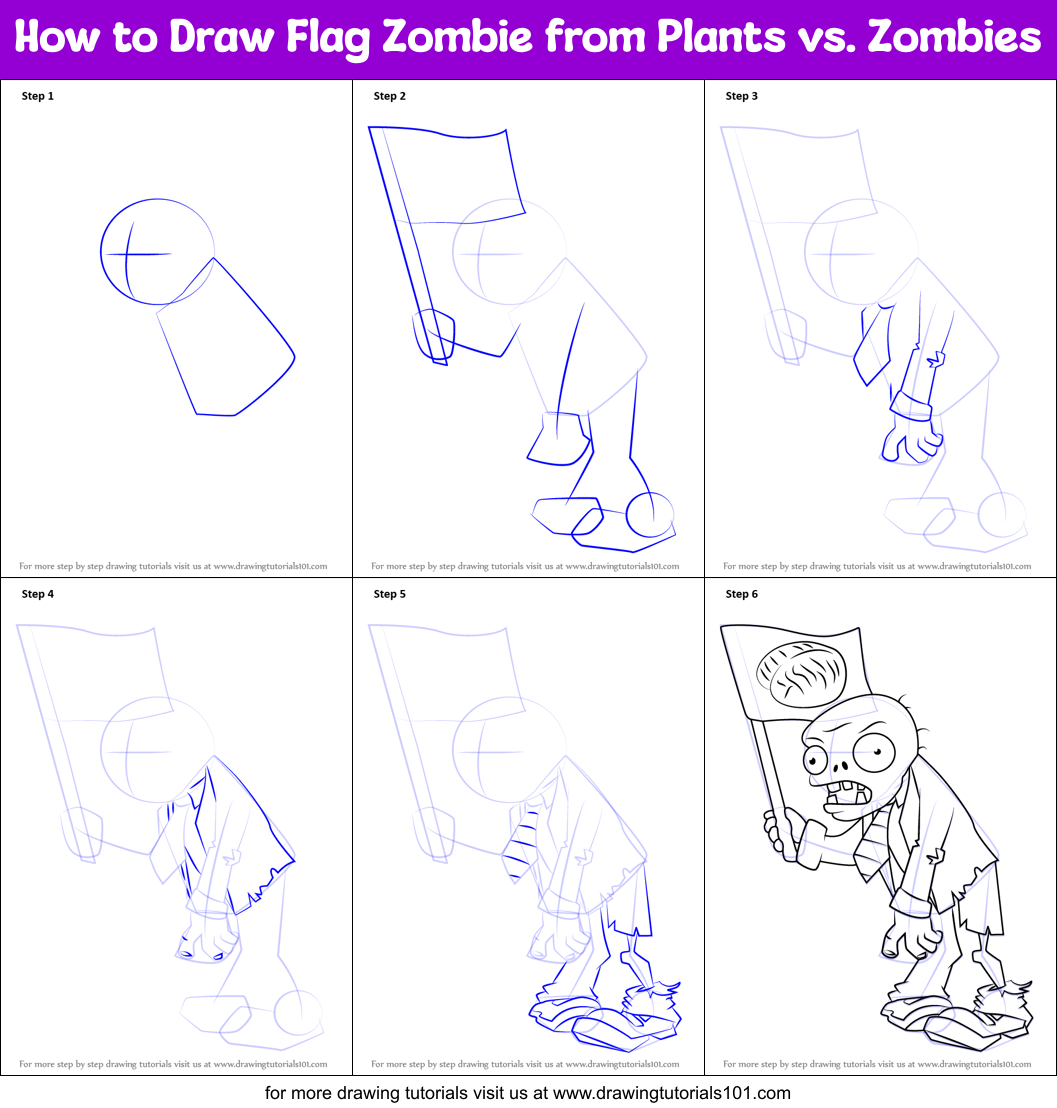 How To Draw A Zombie, Plants Vs Zombies, Zombie, Step by Step, Drawing  Guide, by Dawn - DragoArt