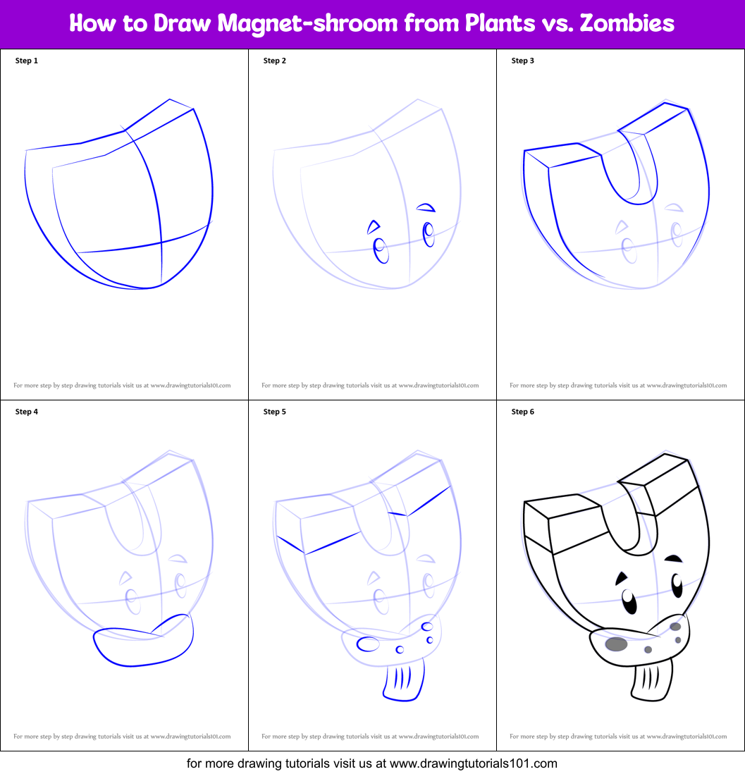 How to Draw Magnet-shroom from Plants vs. Zombies Printable Step by Step