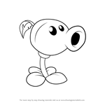 How to Draw Peashooter from Plants vs. Zombies