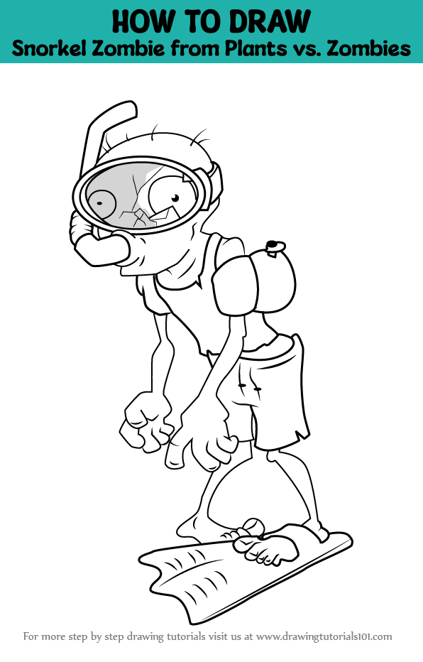 How to Draw Snorkel Zombie from Plants vs. Zombies (Plants vs. Zombies