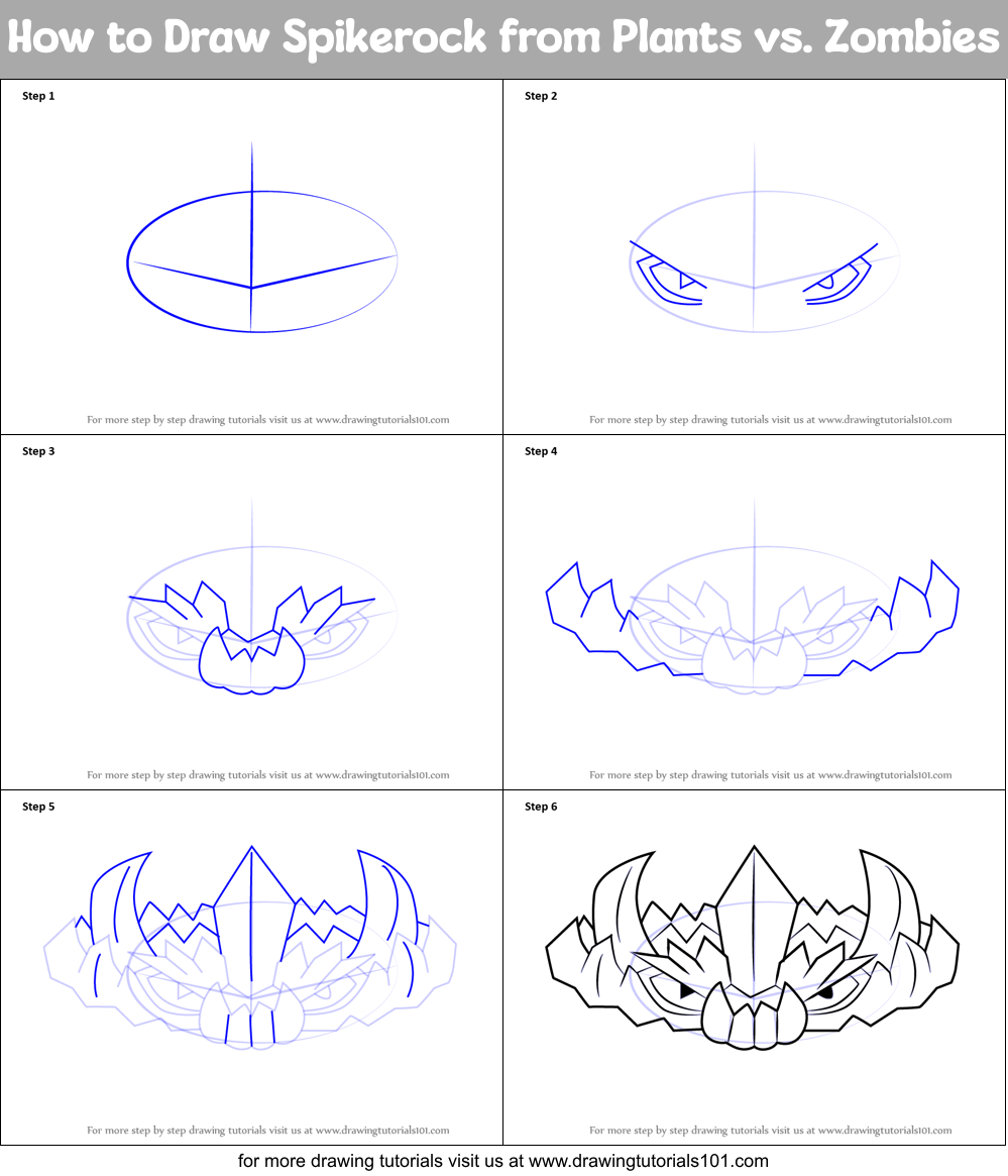 How to Draw Spikerock from Plants vs. Zombies Printable Step by Step