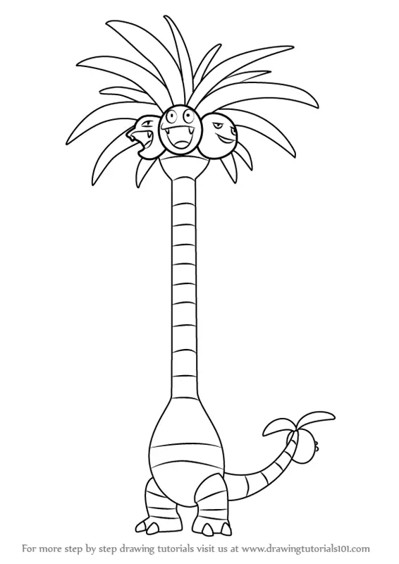Step By Step How To Draw Alola Exeggutor From Pokemon Sun And Moon