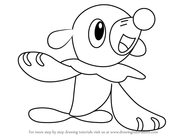 Learn How To Draw Popplio From Pokemon Sun And Moon Pokemon Sun And Moon Step By Step Drawing Tutorials