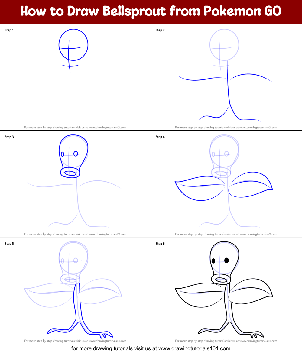 How To Draw Bellsprout POKEMON - CUTE POKEMON - 벨스프라우트 포켓몬 그리는 방법 - Hur man  ritar Bellsprout POKÉMON 