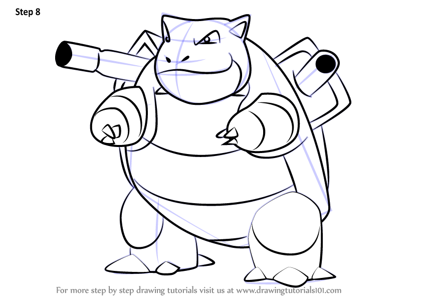 Learn How to Draw Blastoise from Pokemon GO (Pokemon GO) Step by Step