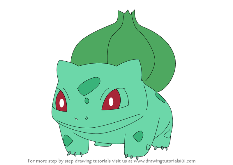 COMO DIBUJAR A BULBASAUR - POKEMON GO / how to draw bulbasaur - pokemon go  