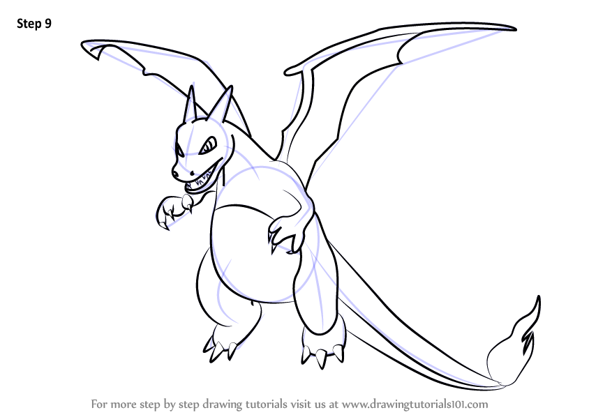 Learn How to Draw Charizard from Pokemon GO (Pokemon GO) Step by Step