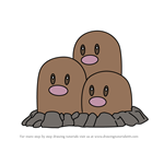 How to Draw Dugtrio from Pokemon GO