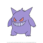 How to Draw Gengar from Pokemon GO