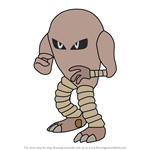 How to Draw Hitmonlee from Pokemon GO