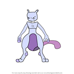 How to Draw Mewtwo from Pokemon GO
