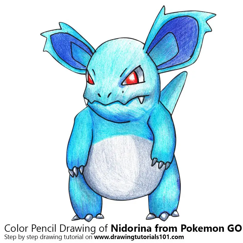 Nidorina from Pokemon GO Color Pencil Drawing