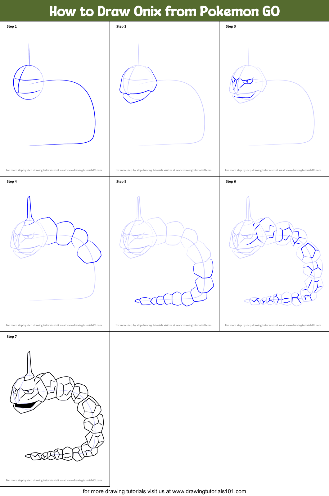 Pokemon  How to Draw Onix (Art Tutorial) 
