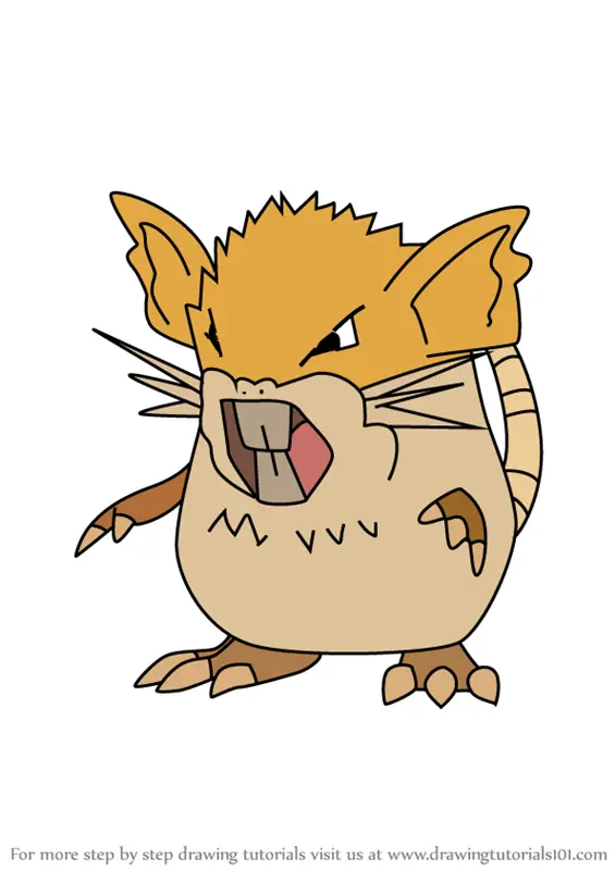 Learn How To Draw Raticate From Pokemon Go Pokemon Go Step By Step Drawing Tutorials