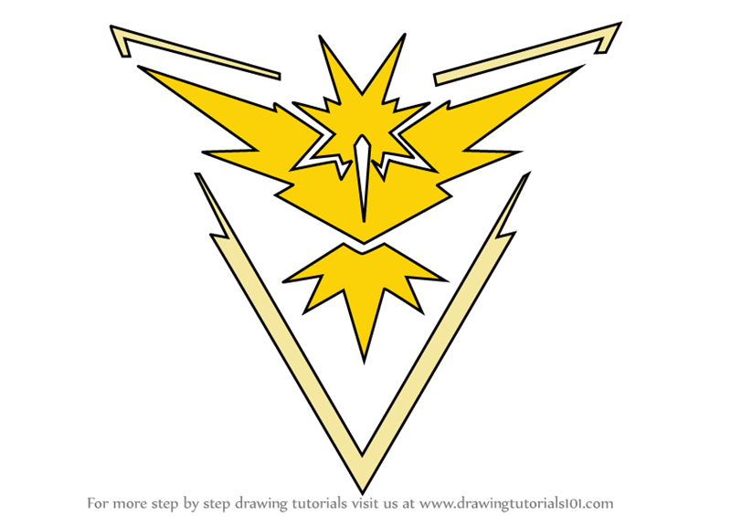 Learn How To Draw Team Instinct From Pokemon Go Pokemon Go Step By