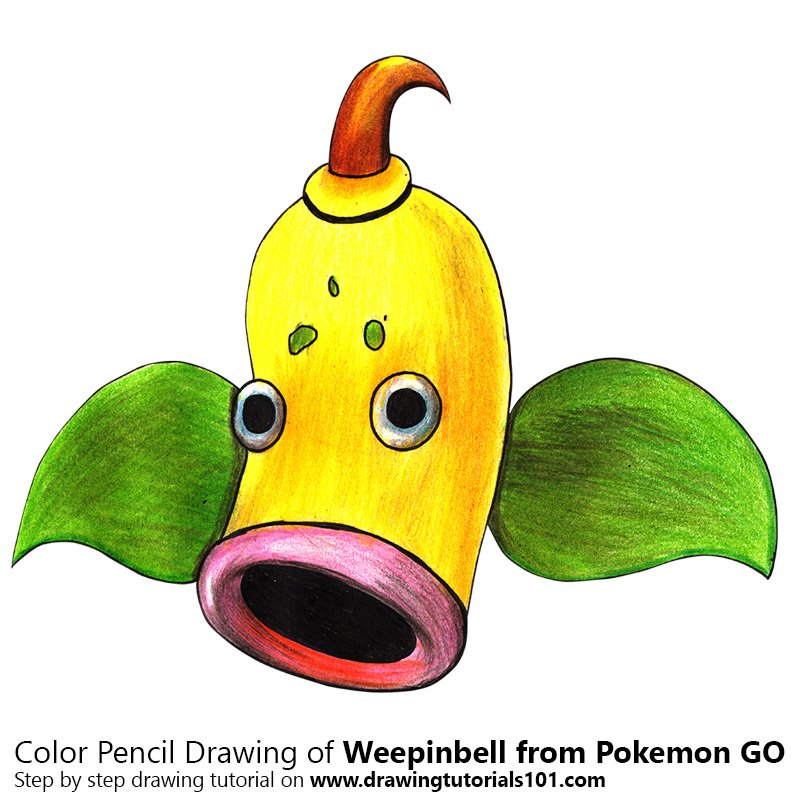 How to Draw Weepinbell from Pokemon GO by Color Pencils