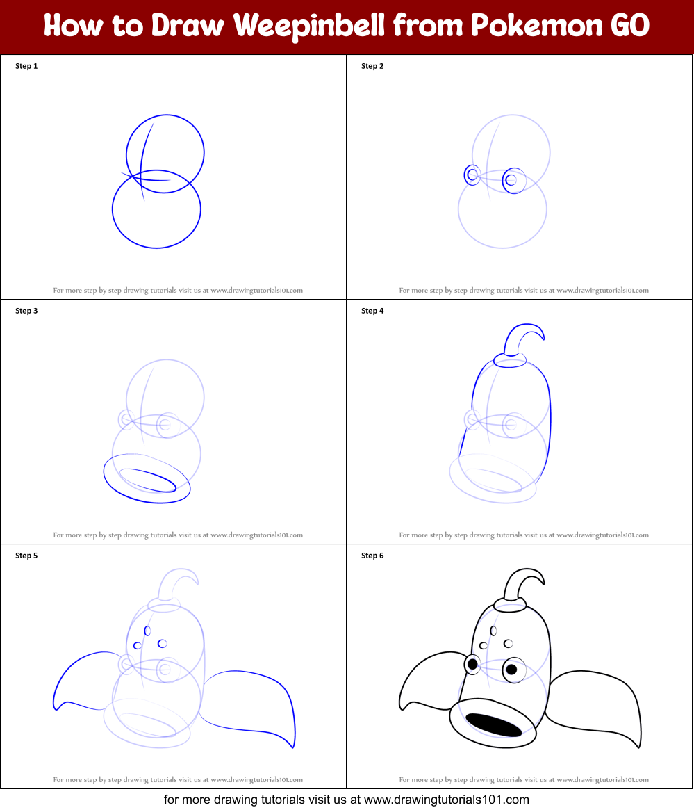 How to Draw Weepinbell from Pokemon GO Printable Step by Step