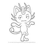 How to Draw Alola Meowth from Pokemon Sun and Moon