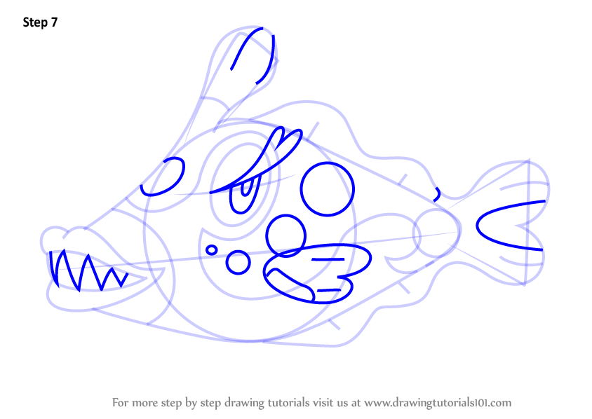 How to Draw Bruxish from Pokemon Sun and Moon (Pokémon Sun and Moon