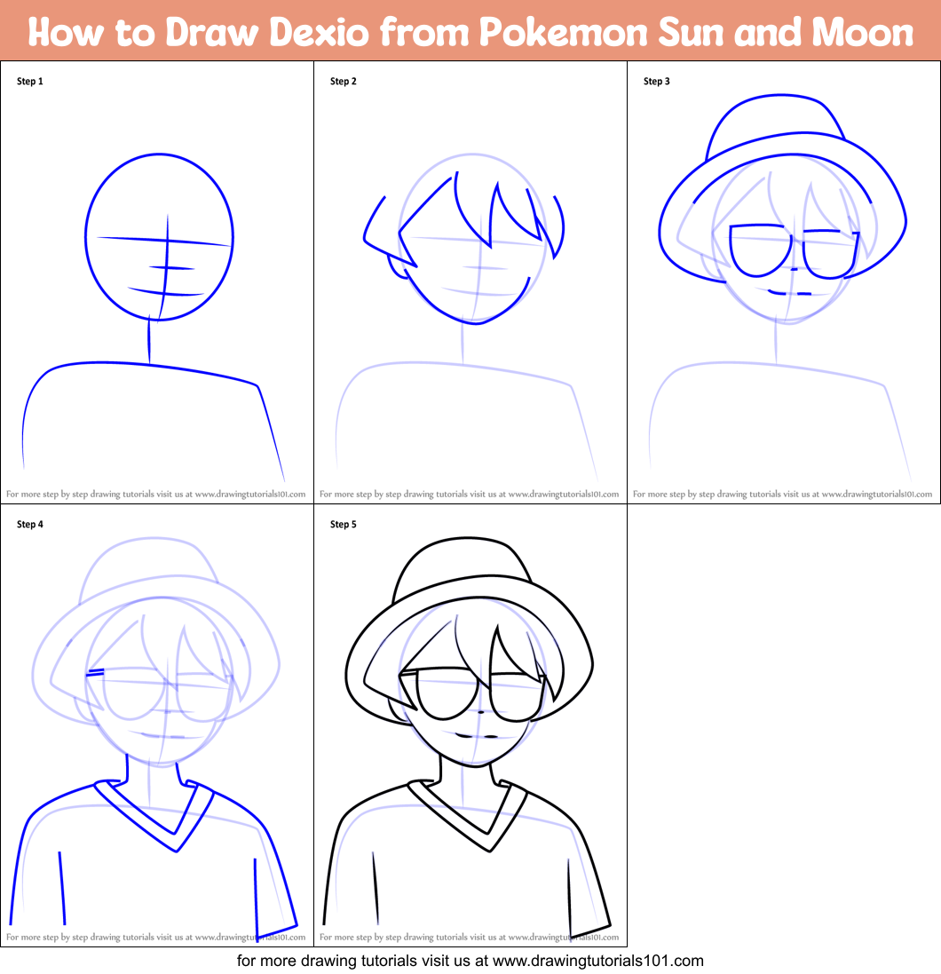 How to Draw Dexio from Pokemon Sun and Moon Printable Step by Step