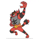 How to Draw Incineroar from Pokemon Sun and Moon