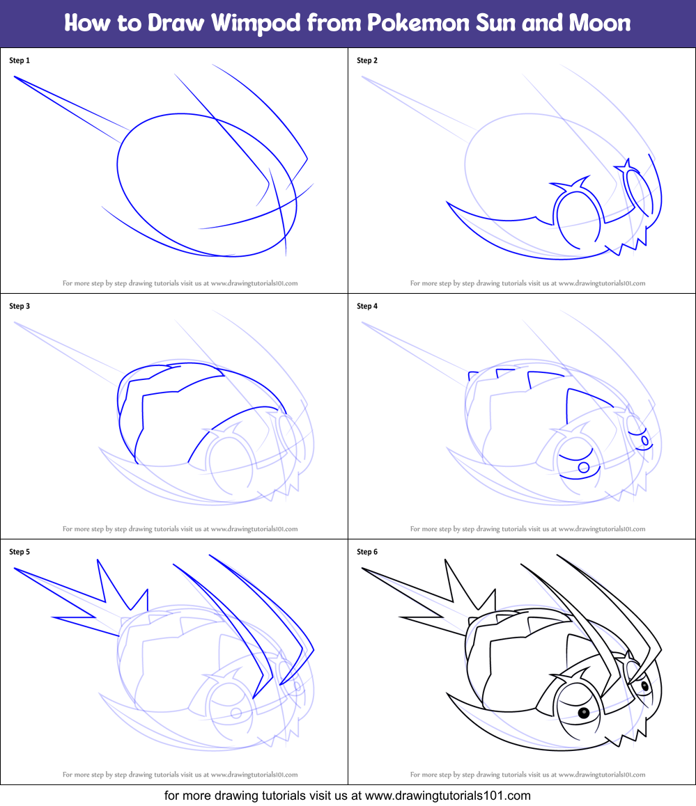 How to Draw Wimpod from Pokemon Sun and Moon Printable Step by Step