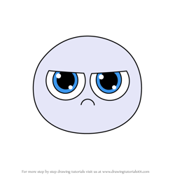 How to Draw Grumpy Boo from Pou