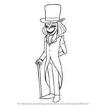 How to Draw The Masked Gentleman from Professor Layton