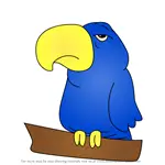 How to Draw Blue Parrot from Putt-Putt