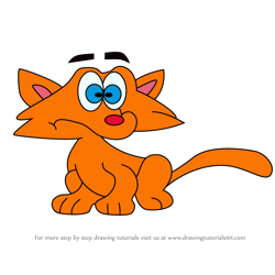 How to Draw Bonzo the Cat from Putt-Putt