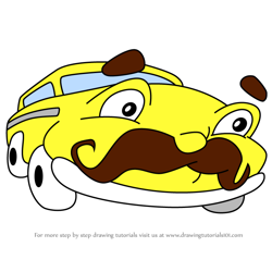 How to Draw Mr. Baldini from Putt-Putt